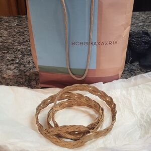 Super cute 46" belt BCBGMAXAZRIA Gold Braided Belt used once vintage